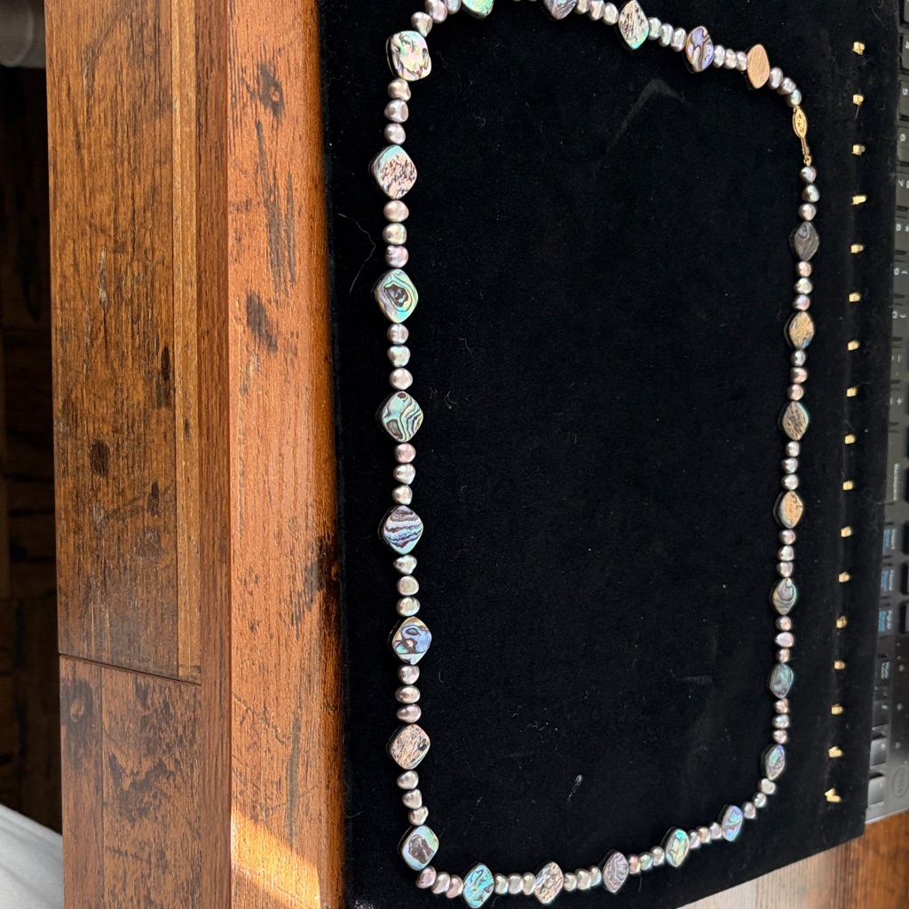 Elegant Abalone And Pearl Necklace